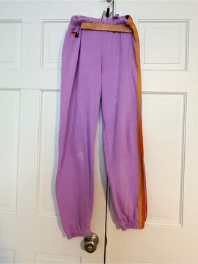 Aviator Nation women’s Lavender Swearpants with Side Stripes, size small